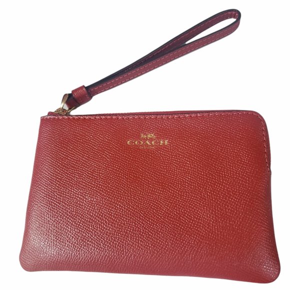 Coach  Gold/1941 Red Corner Zip Wristlet - Picture 4 of 6
